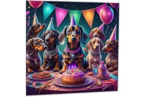 PURPLE FOX Kiełbasa pies jamnik przyjęcie urodzinowe karta dla psa 145 mm x 145 mm