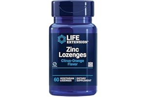 Life Extension, Zinc Lozenges (Comprimés à Sucer au Zinc), au Goût d'Agrumes et d'Orange, 60 Comprimés à Sucer végétaliens, Sans Gluten, Végétarien, Sans Soja, Sans OGM