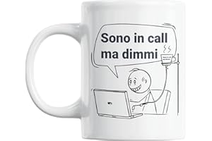 GESAR ART IN PROGRESS Gesar Tazza Divertente da Ufficio - Tazza " Sono in Call ma Dimmi " - Idee Regali Originali e Divertenti per Uomo e Donna - Tazza regalo di compleanno - Idee regalo di Natale