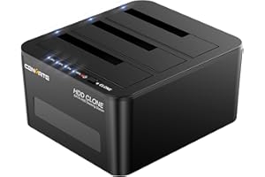 CENMATE Docking Station per Disco Rigido a 3 Alloggiamenti con Clone Offline, USB 3.0 a SATA I/II/III, Lettore di Dischi Rigidi per HDD/SSD da 2,5/3,5 Pollici (supporta 18 TB x 3, fino a 6 Gbps sotto