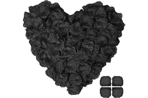 Disnace 1200 płatków róż, sztuczne płatki róży, romantyczna atmosfera, na wesele, Walentynki, rocznicę ślubu, urodziny (czarne)