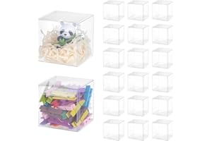 BENECREAT 60 Pcs 6x6x6cm Effacer Cube De Faveur Boîtes PVC Transparent Cube Coffrets Cadeaux pour Bonbons Chocolat Saint Valentin, Noël, Halloween, Cadeau, Mariage