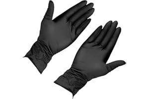 Heist Store Limited Gloves - Disposable gloves - Nitrile gloves - Black gloves - Medium, Large and Small nitrile gloves - Extra Strong - Premium quality - Best value for money (Pack of 100) (Medium)
