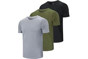 Cimic 3, 5 o 7 Piezas Camiseta Deporte Hombre, Camisetas Manga Corta Hombre, Secado Rápido Respirable para Running Gimnasio