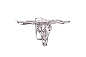 LAXPICOL Cool Western Cowboy Longhorn Bull Belt Buckle For Men Silver Tone