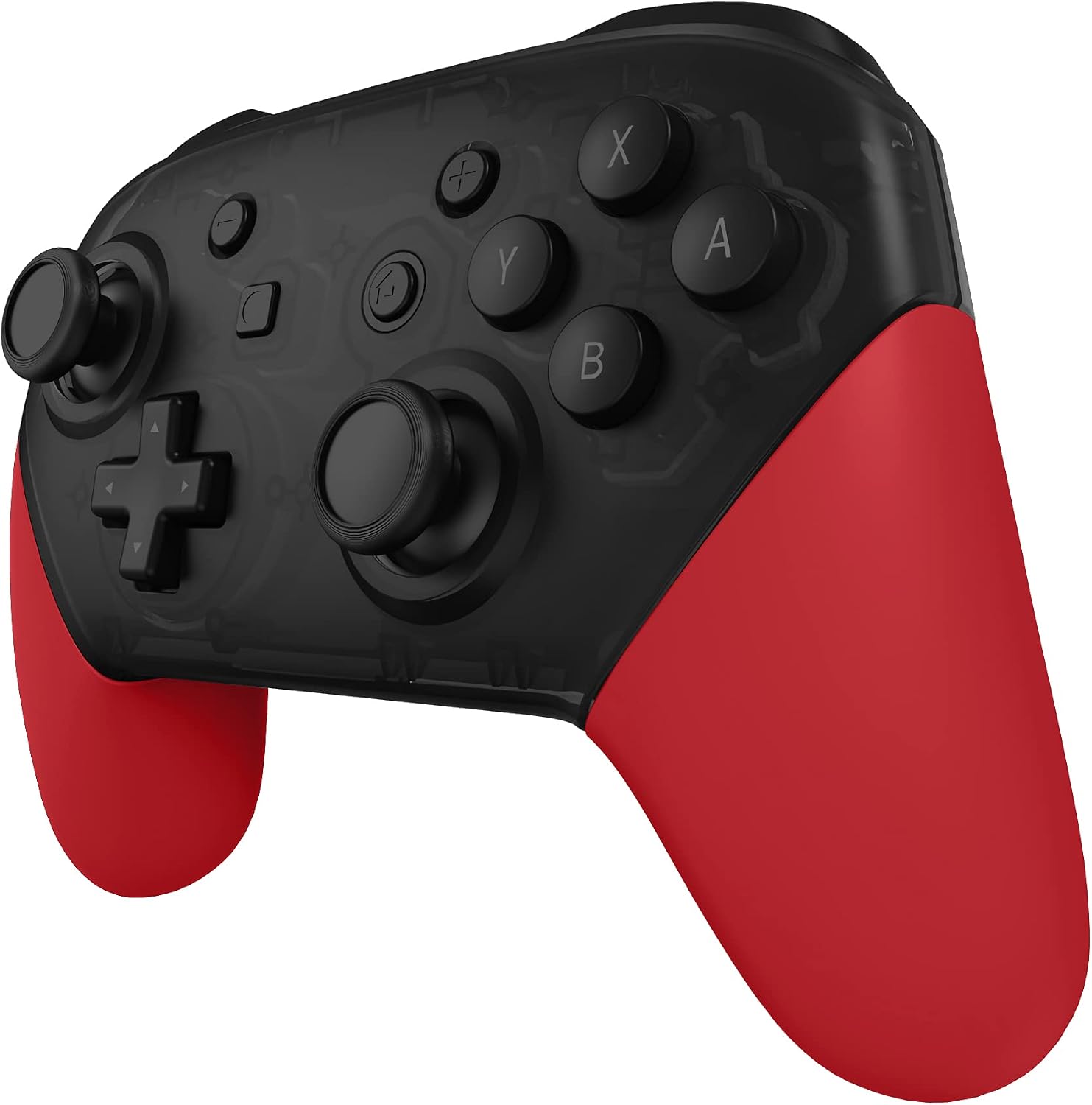 eXtremeRate Carcasa de Grip para Nintendo Switch Pro - Repuestos DIY Mango de Agarre Tacto Suave, Placa de Empuñadura para Nintendo Switch Pro Mando - No Incluye Control (Rojo Pasión)