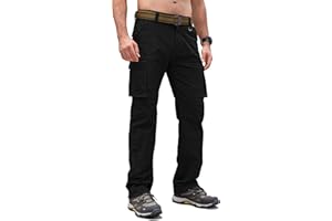 Cindeyar Cargohose Herren Relaxed Fit Baumwolle Wanderhose Herren Casual Arbeitshosen Männer Outdoor Militär Taktische Hosen mit Multi Taschen