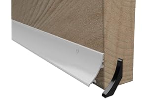 LOWENERGIE Stormguard Door Rain Water Weather Deflector Bar (838mm, White 32mm)