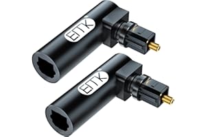 EMK Adattatore audio ottico, [3-PCS] 90 Gradi Cavo in Fibra Ottica Adattatore Destro Angel Toslink Cavi Ottici Adattatore Estensione Nero