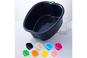 KEEPAA Bassin de Bain Pieds Spa Massage - pour Pédicures éPais et Robuste Bassine Pied Parfait Pour Tremper Les Pieds (Black)