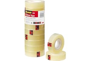 Scotch Ruban Adhésif Transparent 508-10 Rouleaux - 15mm x 33m - Ruban Adhésif Transparent à Usage Général pour l'Ecole, la Maison et le Bureau