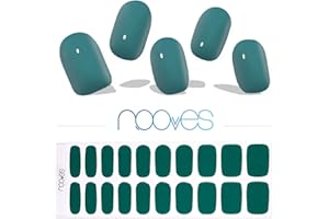 NOOVES - Láminas de Gel para Uñas|Emerald Oasis - Verde 20 uds, Uñas de Gel Semicuradas Premium, Gel Nail Stickers,Pegatinas Uñas de Gel, Incluye 1 Lima de Uñas y 1 Palito de Naranjo, Vegano