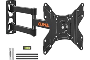 ELIVED Tilt Swivel TV Bracket for Most 14-40 Inch LED, LCD, OLED Flat/Curved TVs with Max VESA 200x200mm up to 15KG, Full Motion TV Wall Bracket with Articulating Arm, Monitor Wall Mount EV013