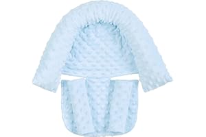 NICEYEA Baby Carseat Headrest Head Neck Support and Strap Covers Soft Head Support Pillow for Newborn Headrest Car Seat Stroller Cushion Pad