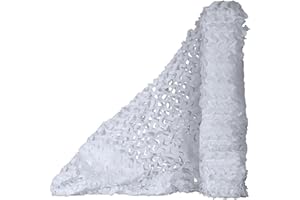RATSTONE Red Camuflaje,3x6m Red De Camuflaje Malla De Protección,Parasol De Camuflaje Blanco para Exteriores,para El Hogar,Caza,Jardín,Camping,Decoración De Fiesta con Pantalla Solar
