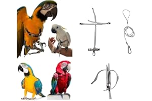 BLUSUPERSHOP PETTORINA REGOLABILE PER PAPPAGALLI MISURA ARA O CACATUA elastico 10 mm 2 attacchi ACCIAIO REGOLABILI GUINZAGLIO 3mm nero PR (tutta bianca)