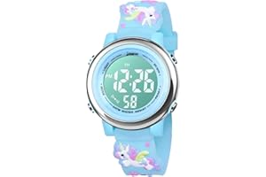 Bigmeda Montre Enfant Numérique Sport 30M Etanche Multifonction Électronique Montres 7 Couleur LED Rétro Eclairage pour 3 Ans à 12 Ans Enfants Fille Garçon