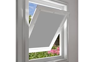 ‎EUGAD EUGAD Dachfenster Rollo 100% Verdunkelung Sonnenschutz Verdunklungsrollo ohne Bohren mit Saugnäpfen, Verdunklungsfolie für Fenster UV- und Hitzeschutz, Grau 96x93cm