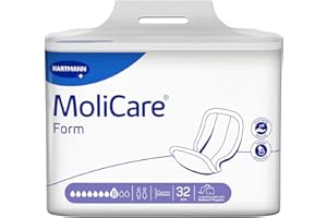 Molicare Forma 8 gocce, per incontinenza grave: alta sicurezza, protezione extra contro le perdite e discrezione per donne e uomini, 4 x 32 pezzi