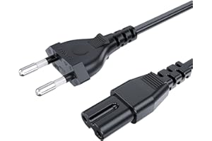Ichigo Ichie Type C Power Cable 2 Pin Euro IEC C7, Euro 8 Cable, Suitable for Sony Playstation, PS2, PS3, PS4, PS5, Xbox, Television, Monitor, Radio and Printer, 1.5 Metres (IEC C7, 1.50 Meters)