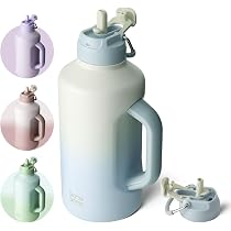 INSPI Isolierte Edelstahl-Wasserflasche 1,8 L – Hält 48 H Kalt, 24 H Warm, Mit 3 Deckeln Inkl. Strohhalm