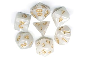 BOBOZHONG Dadi Poliedrici,7 PCS Poliedrici Dadi da Gioco, Layered Polyhedral D&D Dice, per Dungeons And Dragons DND Rpg Giochi da Tavolo MTG (Bianco)