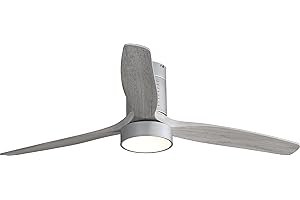 bimar VSLL1321 Wi-Fi Ventilatore da soffitto Ø 132 cm con 3 Pale in Legno, Timer, Luce LED, Ventilatore con Telecomando, Controllo Vocale Compatibile con Alexa e Google Assistant, Motore Silenzioso