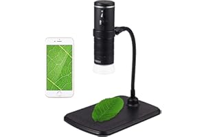 CAMWAY Microscope Numérique Wifi 1080p, Microscope de Poche à Grossissement 50X-1000X, Endscope Digital Portable avec 8 LED HD pour Android, iOS et Ordinateur