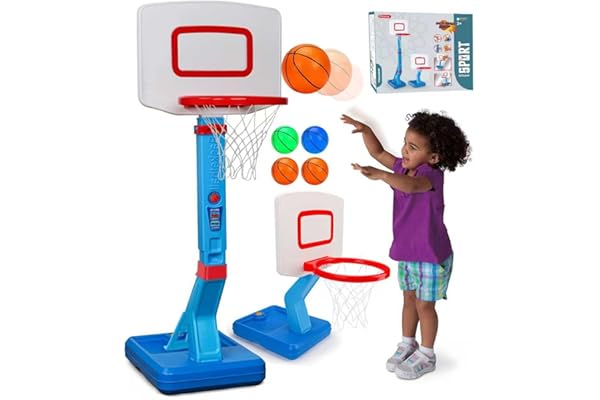 Panier de Basket Enfant 2 3 4 5 Ans, Panier De Basket Exterieur Interieur Hauteur Réglable 70-138cm avec Ballons de Basket et Pompe, Jeux Endant Jeu Exterieur Jouet Cadeau Enfant 2 3 4 5 Ans (Bleu)