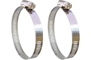 ESEKSAFAR 2pc SS Hose clamp Size Adjustable Pipe clip set (4-inch)