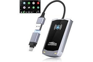 KINHANK Android Auto bezprzewodowy adapter UK z NFC, bezprzewodowy Android Auto Dongle Upgrade OEM Factory Wired Android Auto do bezprzewodowego, Plug & Play, 5,8 GHz bez opóźnień bezprzewodowy adapter do
