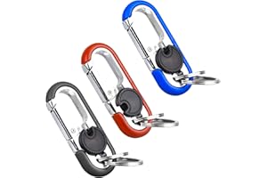 Nakutita Outlet 3 Stück Schlüsselanhänger Karabiner Set, Auto Keychain mit 6 Schlüsselring, Schwerlast Auto Schlüsselanhänger Ersetzen Zubehör, Oder Als Geschenk Unisex Schlüsselkarabina