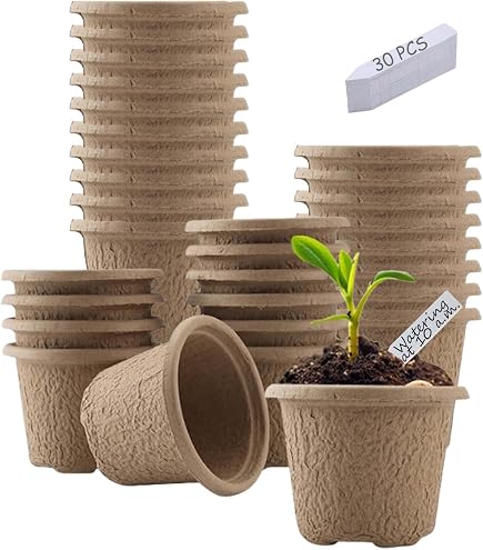 Lot De 20 Pots De Semis Biodégradables Dyiouxin 6cm - Godets De Culture Pour Plantes, Jardin Et Potager