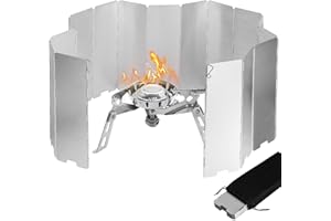 ADIWO Lot de 16 pare-vent pour cuisinière à gaz, protection contre le vent, réchaud de camping, protection contre le vent, pour cuisinière à gaz en plein air, pique-nique, barbecue, extérieur, camping