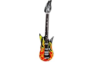 AOVNA 35 Inch Inflatable Rock Guitar Flame Design Guitar Fancy Dress Punk Rocker Party Accessories