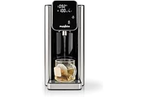 ‎NEDIS Nedis - Heißwasserspender - Abnehmbare Tropfschale - Kindersicherung - Trockengeh- und Überhitzungsschuts - Wasserfilter - 2.7 L - Aluminium/Schwarz