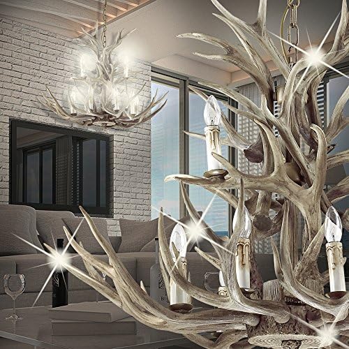 Mia Light Antlers Chandelier Ø1000 mm/Rustic/Country House Design Beige/Brown/Wood/Resin Lamp Light Chandelier Chandelier Lamp Chandelier Light
