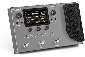 SONICAKE Guitar Pedal Multi-Effects Guitar Bass Amp Modeling IR Cabinets Simulation with Expression Pedal FX Loop MIDI Stereo OTG USB Audio Interface Matribox II QME-100