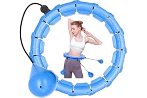 LEAFIA Smart Hula Hoop, Detachable 24 Sections and Adjustable Soft Tire Massage, No Falling, for Adults, kids, Beginners, Children, Fitness, Massage, Weight Loss, Exercise, Weighted, Sports, Training