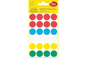 Avery Zweckform 3089 Naklejki do Kalendarza, Wielokolorowy, Ø 18 mm