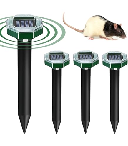 Lot De 2 Répulsifs Solaires Anti-taupes - Répulsif Solaire à Ultrasons