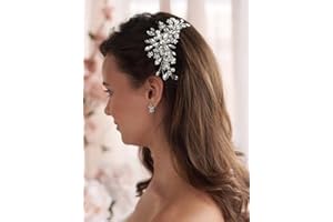 Bufenia Peigne à cheveux en cristal Accessoires de cheveux de mariage Argent pour tête de mariage