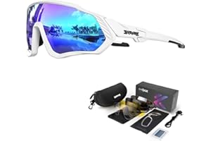 KAPVOE Lunettes de soleil polarisantes pour cyclisme,ensemble de 5 verres interchangeables,lunettes sportives pour hommes et femmes