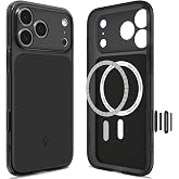 Spigen iPhone 17 Pro Max ile Uyumlu MagSafe Kılıf Ultra Hybrid T Mag Fit Kamera Kontrol Sararmaya Dayanıklı Siyah Şeffaf Kapa