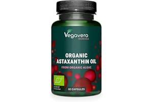 Vegavero Organic Astaxanthin 8 mg | Natural Antioxidant Supplements | Highly Bioavailable | NO Additives, Lab-Tested | 60 Capsules | Vegan