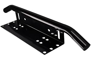 Triclicks Portatarga universale in alluminio, montaggio su paraurti, supporto per autoveicoli, furgoni, autocarri, fuoristrada, trattori, nero