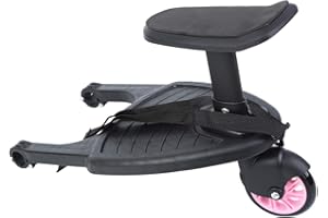 H-YEEU Planche Poussette, Poussette Bebe Confort Avec Siege, Planches À Roulettes Pour Bébé, Accessoires De Poussette Aux Enfants De 2 À 6 Ans (25 Kg) Rose