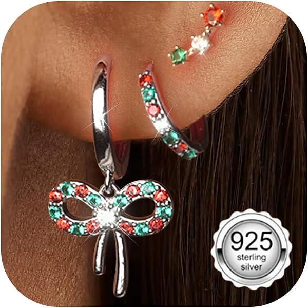 Ohrringe Emaille 925 Silber Weihnachtsdekoration Oh Produktbild-Vorschau 9