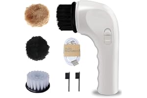 VIIWUU Elektrisches Schuhputzset, Elektrischer Schuhputzer, Elektrische Schuhbürste, Reinigungsbürste, Lederpflege-Reinigungswerkzeuge für Ledertaschen, Sofas (Weiß)