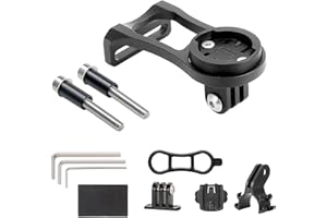 FADBUDS Out Front Bike Computer Combo Mount Compatible with Garmin Edge GPS Gopro 200 500 510 520 800 810 820 1000 1030, Multifunction Cycling Handlebar Extended Mount for Sports Action Camera Bicycle Lights